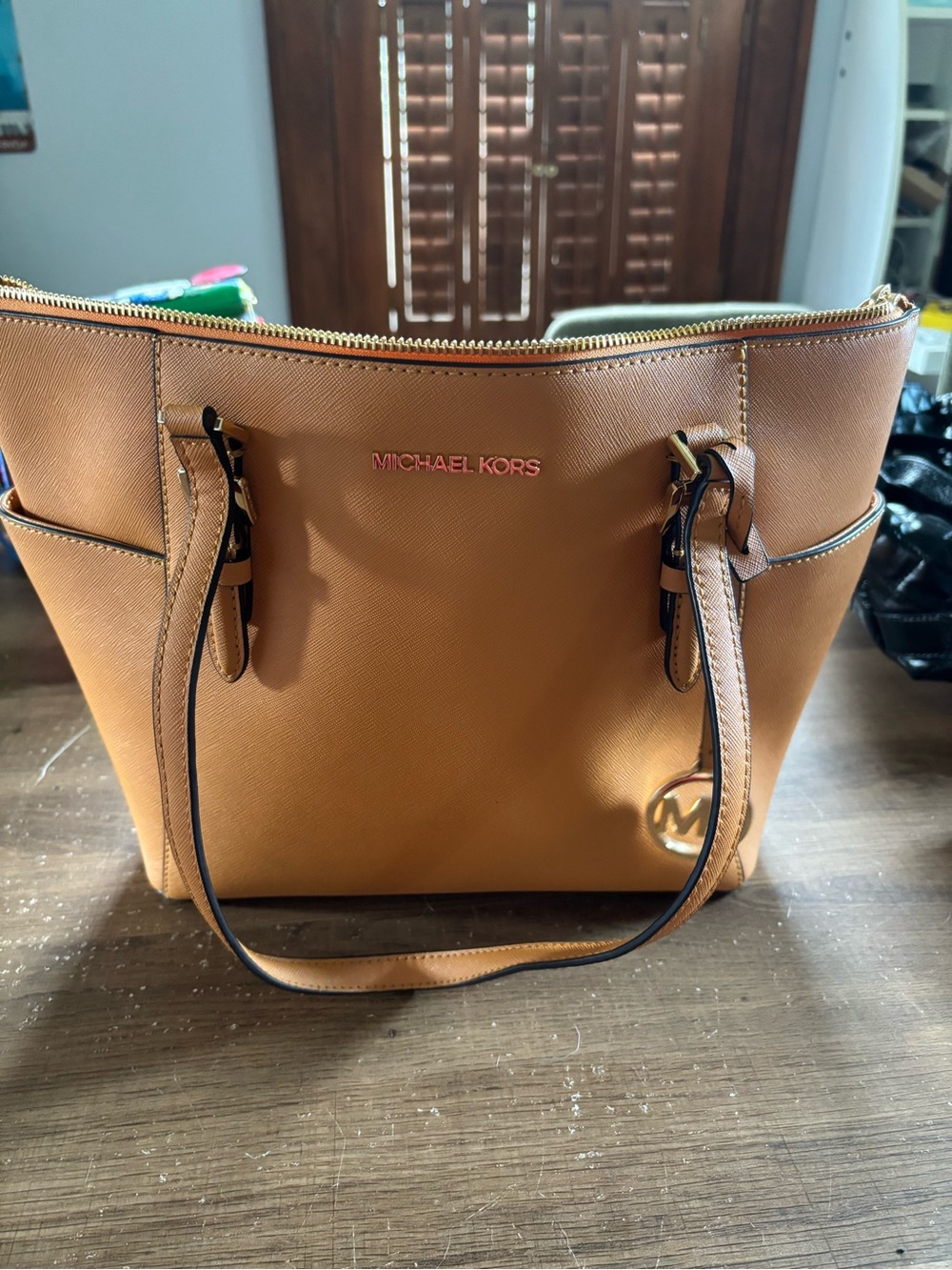 Michael Kors Cider Saffiano Leather Tote with Gold Hardware